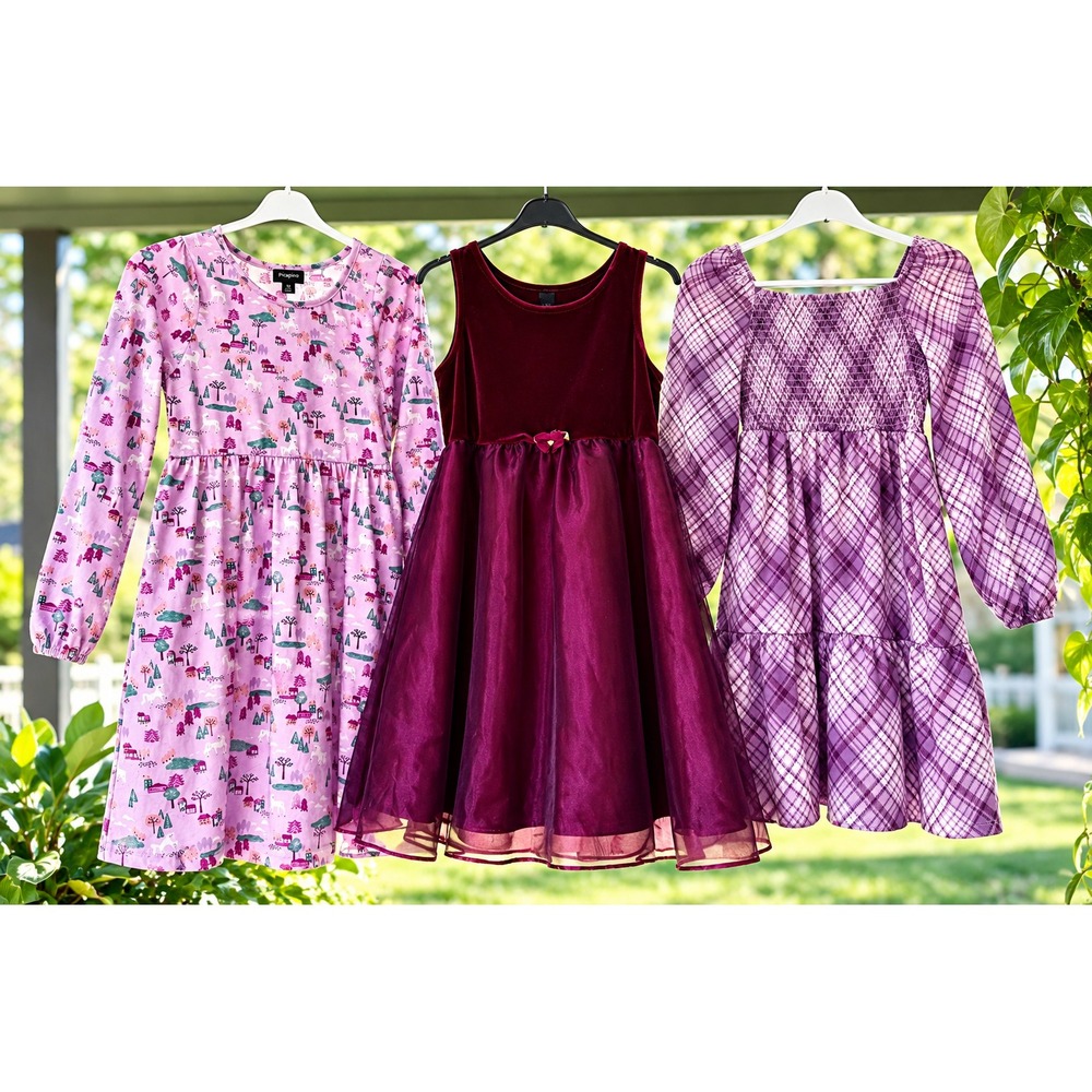 Girls Size 10 12 Fall & Holiday Dress Lot - 3 Dresses